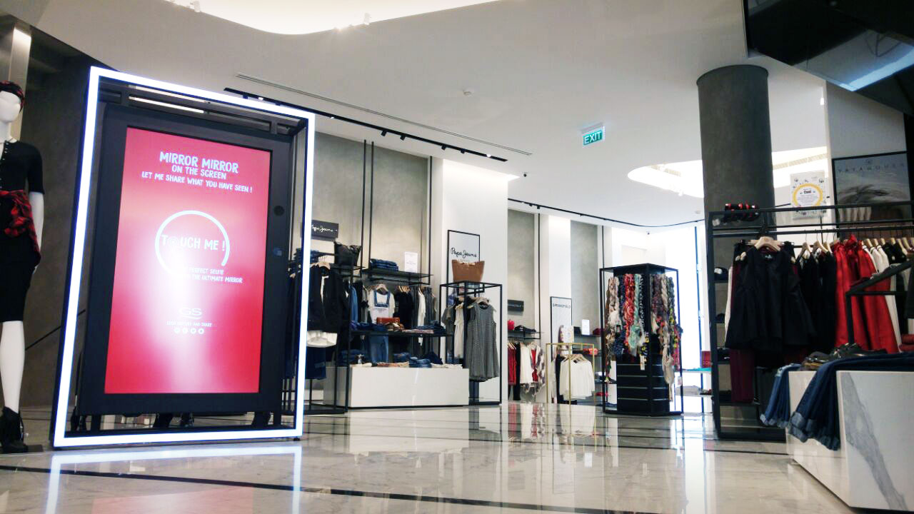 A picture of Engage installed at GS's flagship department store in Downtown Beirut