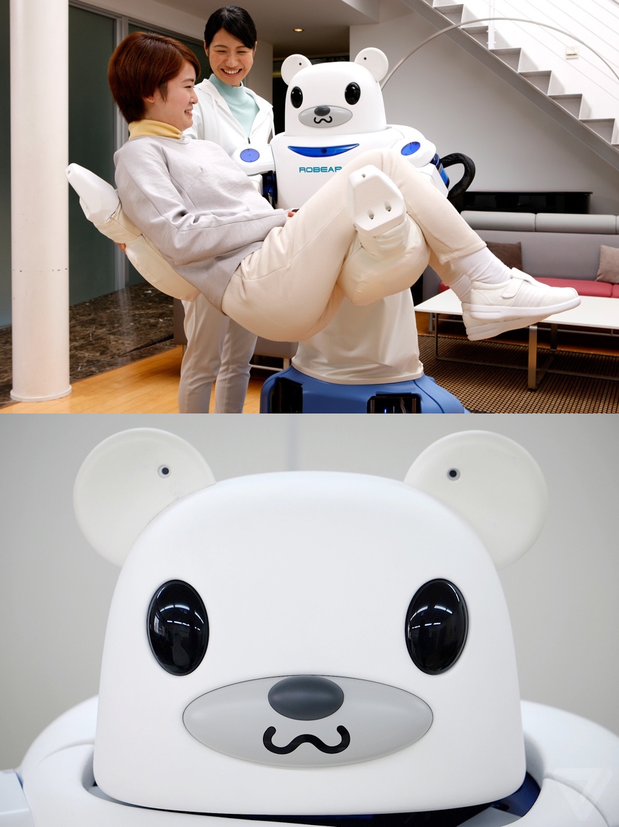 Robear is a robot with a bear head that can carry patients—this strips them of their agency